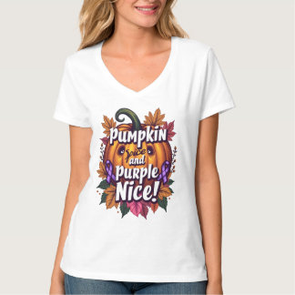 Camiseta Pumpkin Spice e Purple Nice: Engraçadas Queda