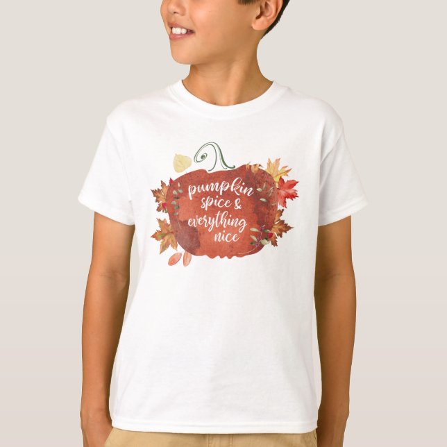 Camiseta Pumpkin Spice e tudo que é bom dia de graças (Frente)