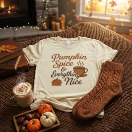 Camiseta Pumpkin Spice & Everything Nice Retro Fall