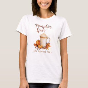 Camiseta Pumpkin Spice - Folhagem de Latte e Outono