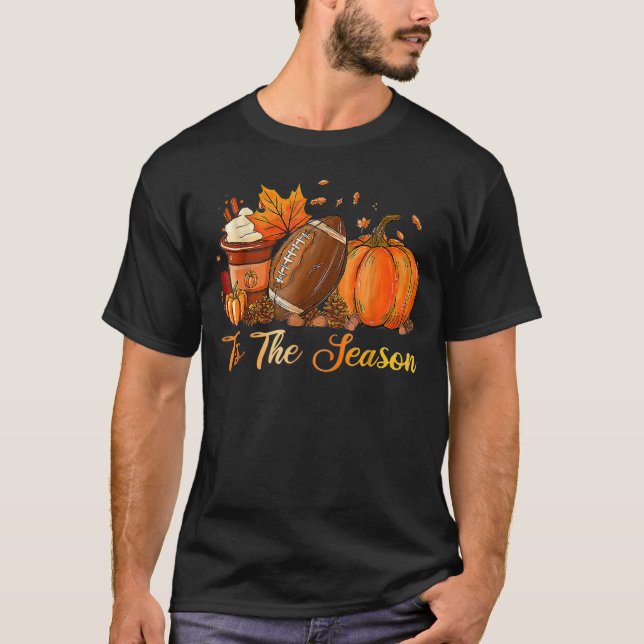 Camiseta Pumpkin Spice Football Fall T-Shirt (Frente)