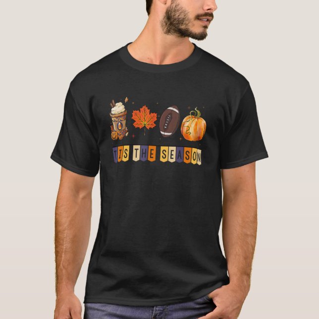 Camiseta Pumpkin Spice Football Tis The Season Fall Thankg (Frente)