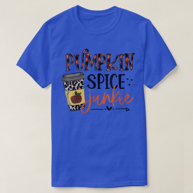 Camiseta Pumpkin Spice Junkie Fall Vibes Western Leopard Fa (Frente do Design)