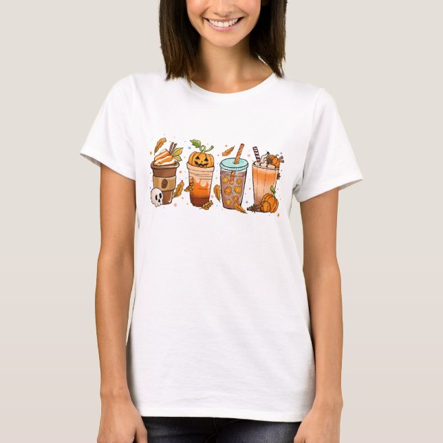 Camiseta Pumpkin Spice Latey Queda (Frente)