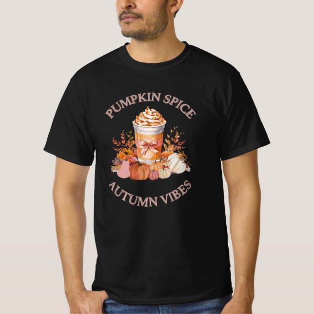 Camiseta Pumpkin Spice Latino Coluna outono Abóbora Seaso (Frente)