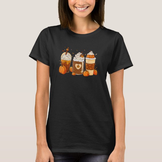 Camiseta Pumpkin Spice Latte Queda Café Ação De Graças Para (Frente)