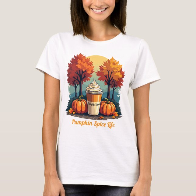 Camiseta Pumpkin Spice Life Fall Vibes Tee Graphic (Frente)