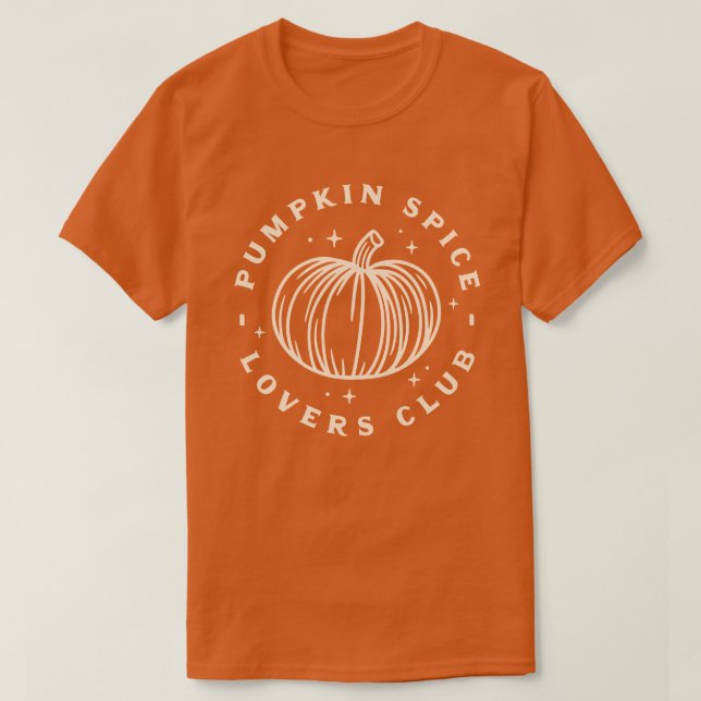 Camiseta Pumpkin Spice Lovers Club (Frente do Design)