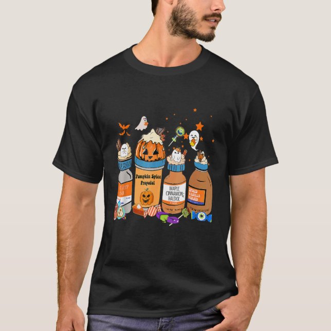 Camiseta Pumpkin Spice Propofol Ativan Vermelhidão Hallow (Frente)