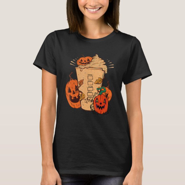 Camiseta Pumpkin Spice Pumpkin Face Feliz Halloween Paty Co (Frente)
