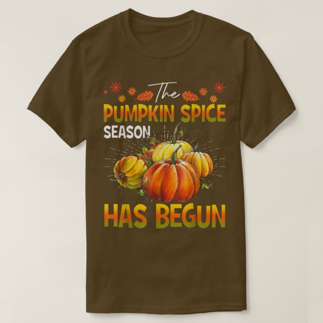 Camiseta Pumpkin Spice Season Começou - Queda de outono (Frente do Design)