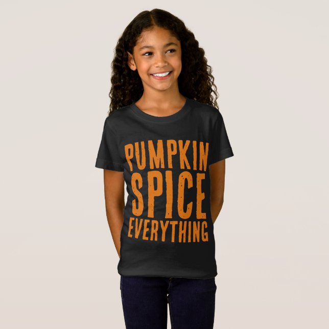 CAMISETA PUMPKIN SPICE TUDO CRIANÇAS GAROTAS T-SHIRTS (Frente Completa)