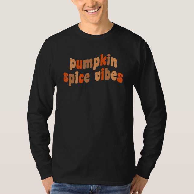 Camiseta Pumpkin Spice Vibes Happy Fall Yall Retro Autumn L (Frente)