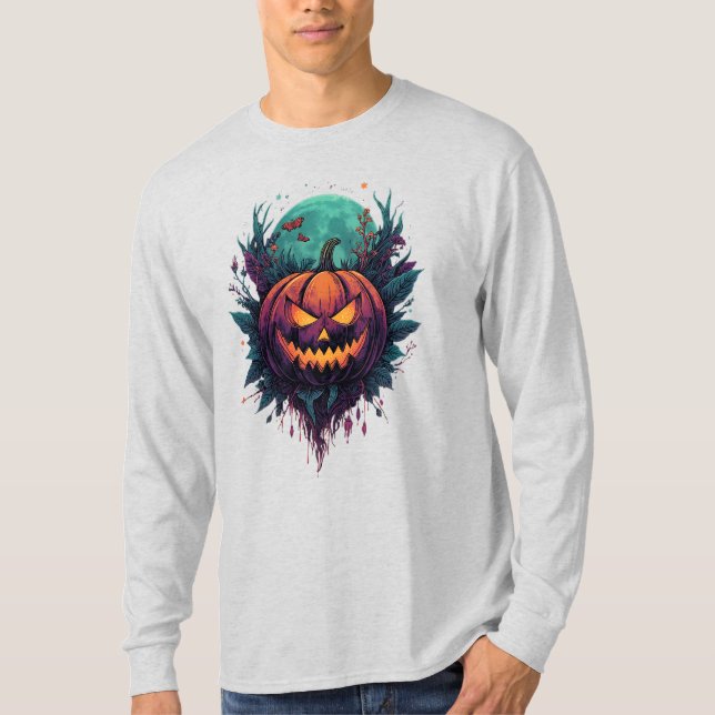 Camiseta Pumpkin Spooky Sob Lua Cheia (Frente)