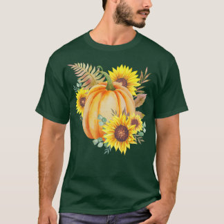 Camiseta Pumpkin Sunflower Halloween Clothing outono