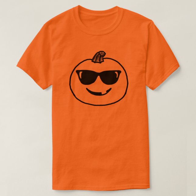 Camiseta Pumpkin Sunglass Emoji halloween fantasma (Frente do Design)