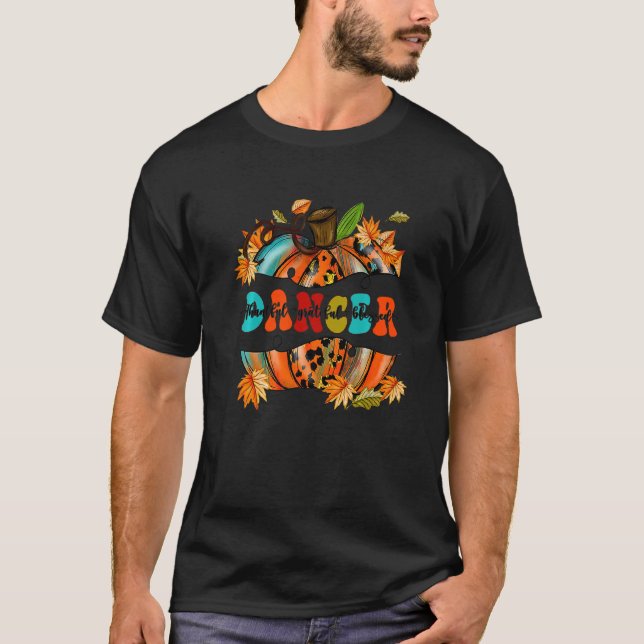 Camiseta Pumpkin Thankful Grateful Blessed Dancer Autumn Fa (Frente)