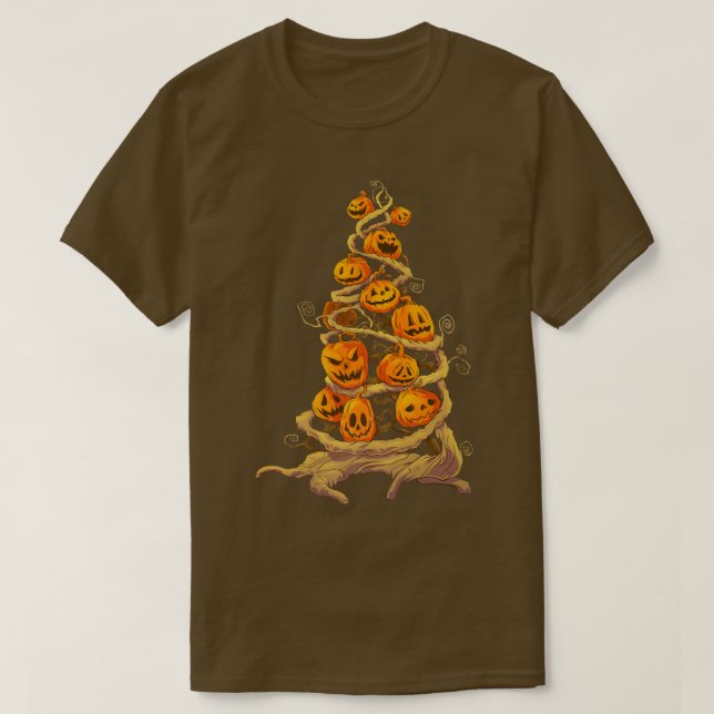 Camiseta Pumpkin Tree Patch Jackolanterna Cai Caiu no Outon (Frente do Design)