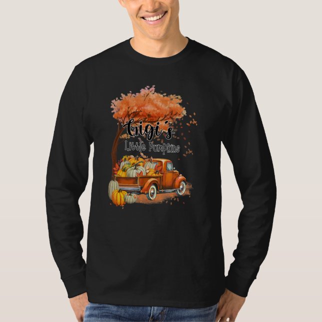 Camiseta Pumpkin Truck Gigi's Little Pumpkins Fall Thanksgi (Frente)