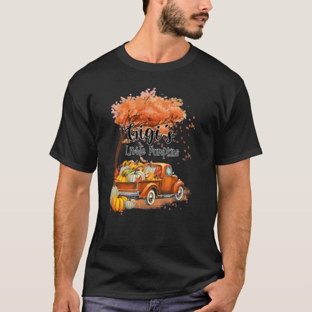 Camiseta Pumpkin Truck Gigi's Little Pumpkins Fall Thanksgi (Frente)