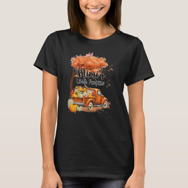 Camiseta Pumpkin Truck Mimi's Little Pumpkins Fall Thanksgi (Frente)