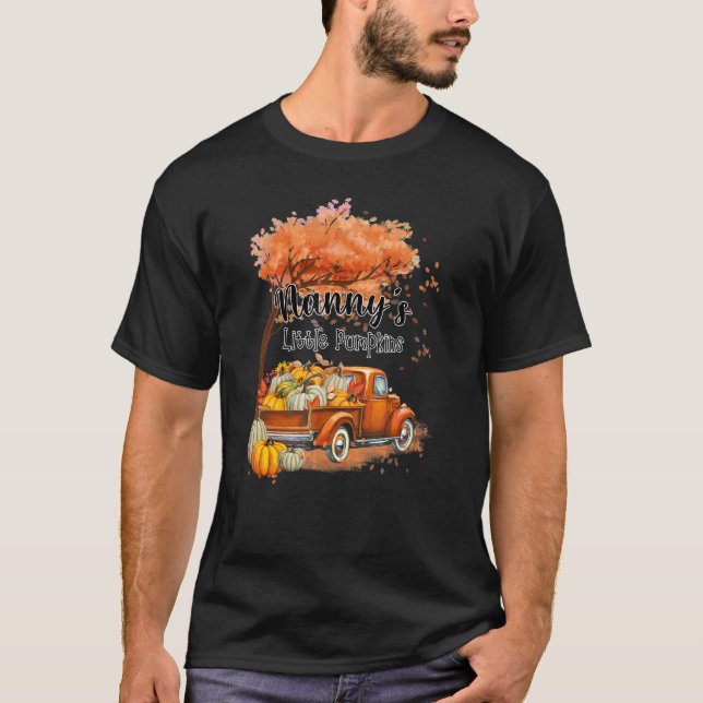 Camiseta Pumpkin Truck Nanny's Little Pumpkins Fall Thanksg (Frente)