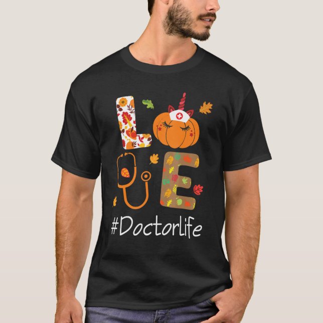 Camiseta Pumpkin Unicorn Face Happy Thanksgiving Day LOVE D (Frente)
