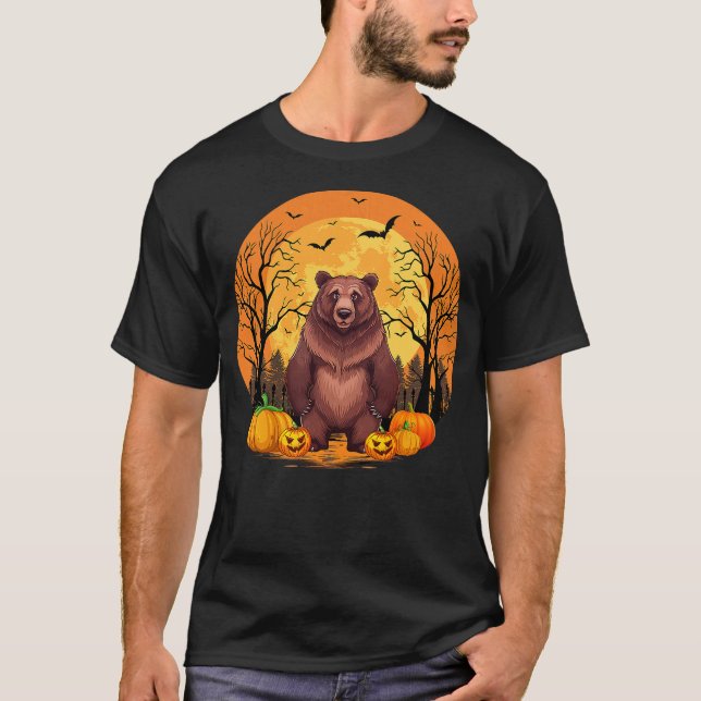 Camiseta Pumpkin With Funny Halloween Costume Grizzly Bear  (Frente)