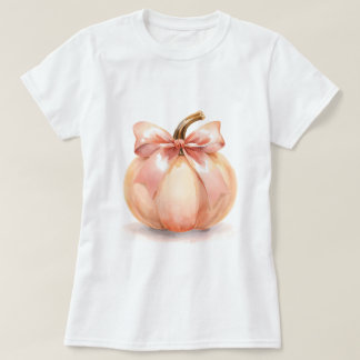 Camiseta Pumpkin With Pink Bow Halloween 