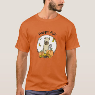 Camiseta Pumpkins Cute de Queda de Terrier (sem punho 1b2)
