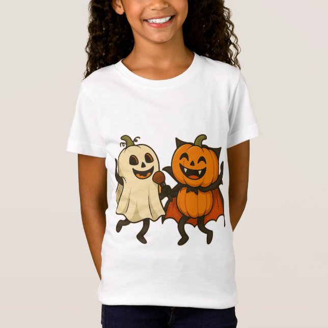 Camiseta Pumpkins dançando nos figurinos de Halloween - Eng (Frente)