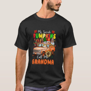 Camiseta Pumpkins Favorito Me Chame Avó Ação de Graças Gno