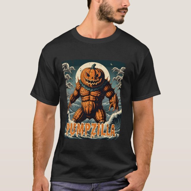 Camiseta Pumpzilla Jack O Lanterna Pumpkin Halloween Étnico (Frente)