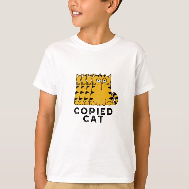 Camiseta Pun Animal Engraçado De Gato Copiado (Frente)