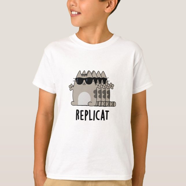 Camiseta Pun Gato Replicado Funny Replicado Replicado Repli (Frente)