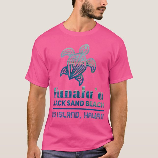 Camiseta Punaluu Black Sand Beach Turtle (Frente)