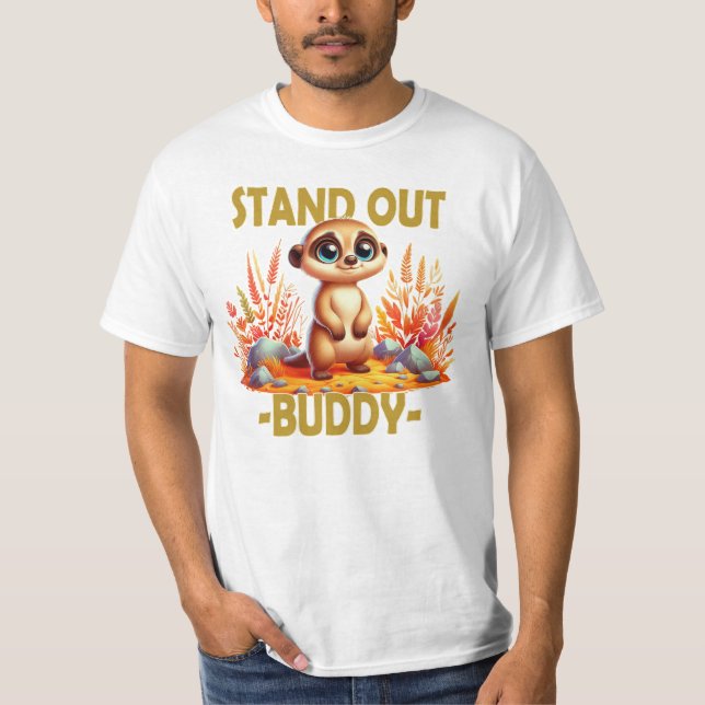 Camiseta Punção parceiro de destaque. Desenho animado fofo  (Frente)