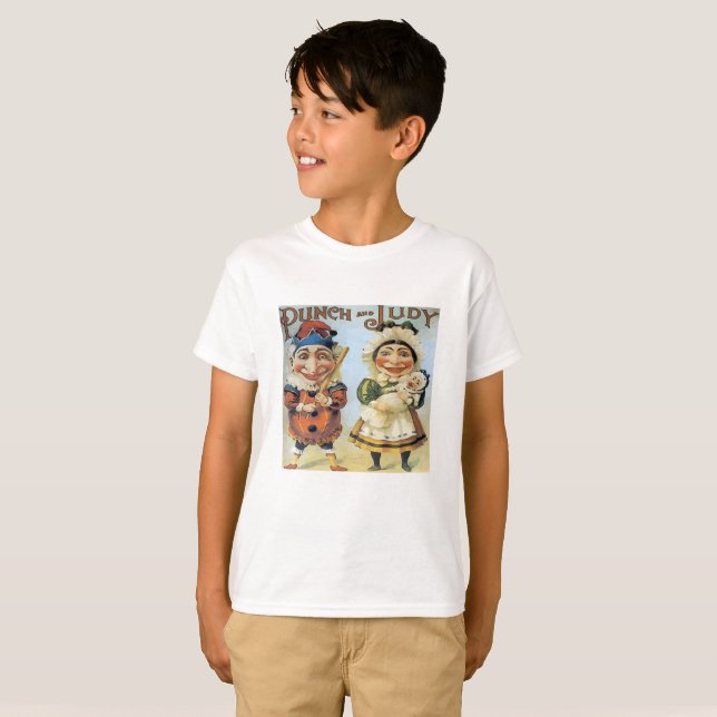 Camiseta Punch e Judy, fantoches britânicos (Frente Completa)