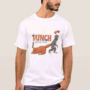 Camiseta Punch‑kun & Plush Monkey – Kawaii para Crianças