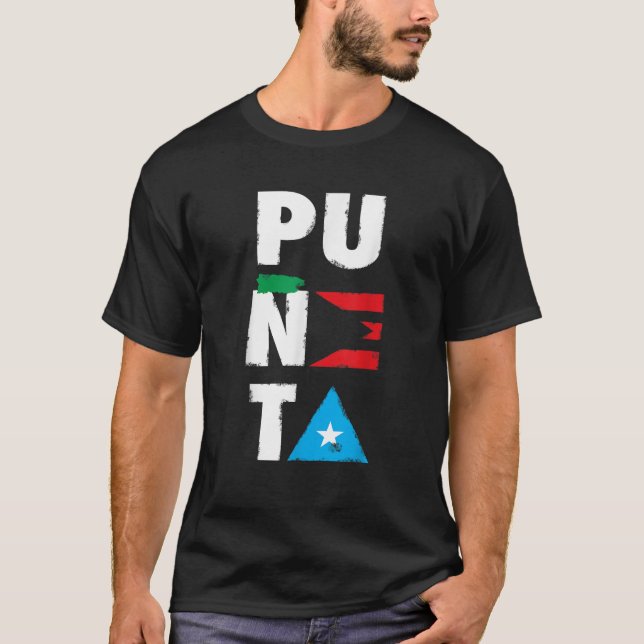 Camiseta Puneta Bandera Porto Rico, Sinalizador em chamas (Frente)