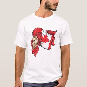 Camiseta Punho com pavilhão nacional do Canadá