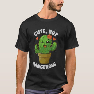 Camiseta Punho de Cactus Engraçado Mas Perigoso