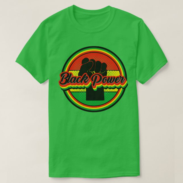 Camiseta Punho de força preto na vertical (Frente do Design)