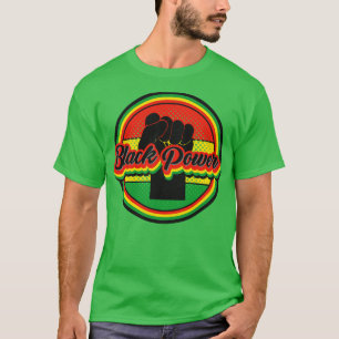 Camiseta Punho de força preto na vertical