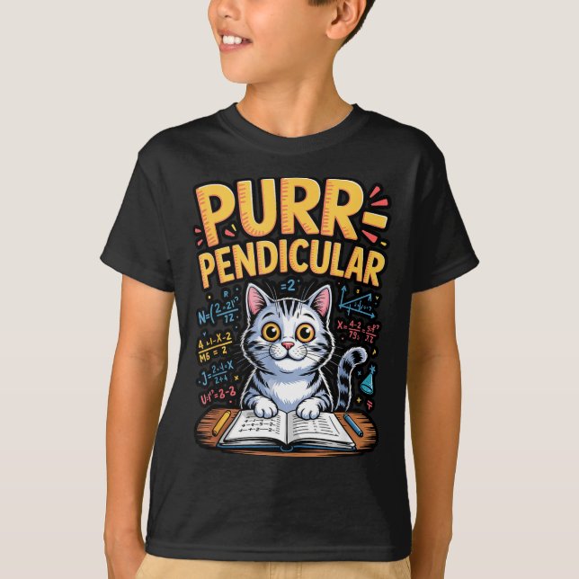 Camiseta Punho de Gato de Matemática Perpendicular  (Frente)