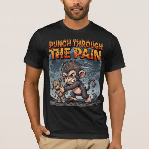 Camiseta Punho de Macaco Feroz Através da Dor