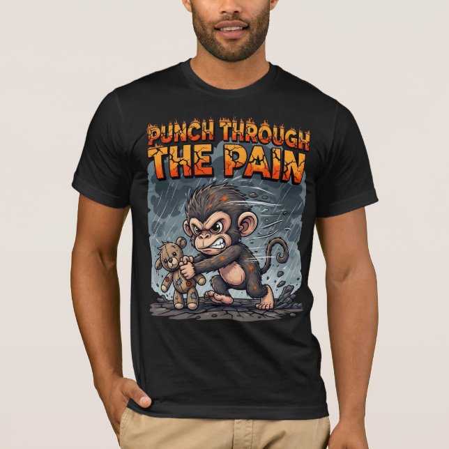 Camiseta Punho de Macaco Feroz Através da Dor (Frente)
