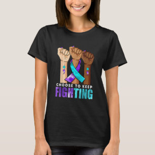 Camiseta Punho De Mão Escolhe Continuar Combatendo A Preven
