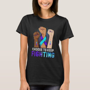 Camiseta Punho De Mão Escolhe Continuar Combatendo A Preven