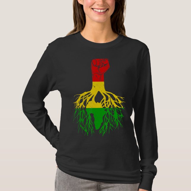 Camiseta Punho de Poder Rainha Melanina Raízes África Rei P (Frente)